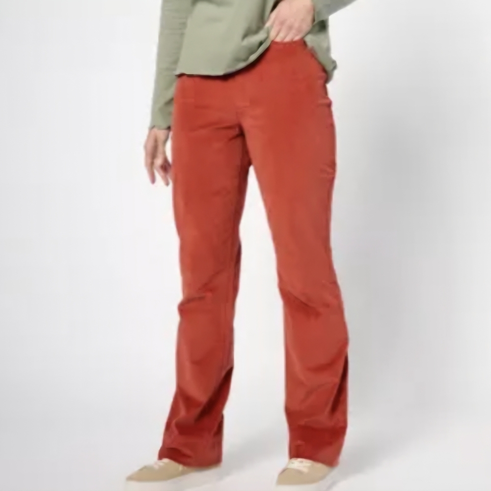Peace Love World Pants QVC Corduroy Straight Wide Leg orange Size 18 18 Wide